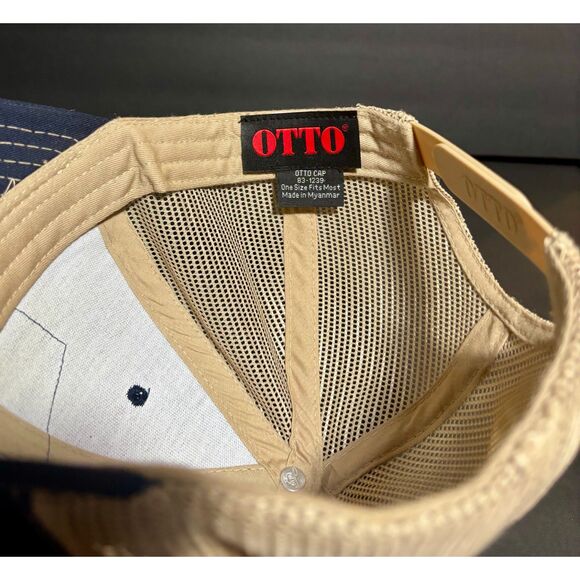 OTTO Mesh Trucker Hat – “Proud Member ROC YMCA” Navy & Tan Baseball Cap OSFM - Picture 4 of 5